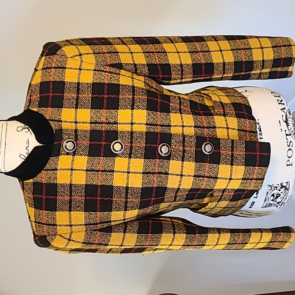 Yellow and Black Plaid Jacket